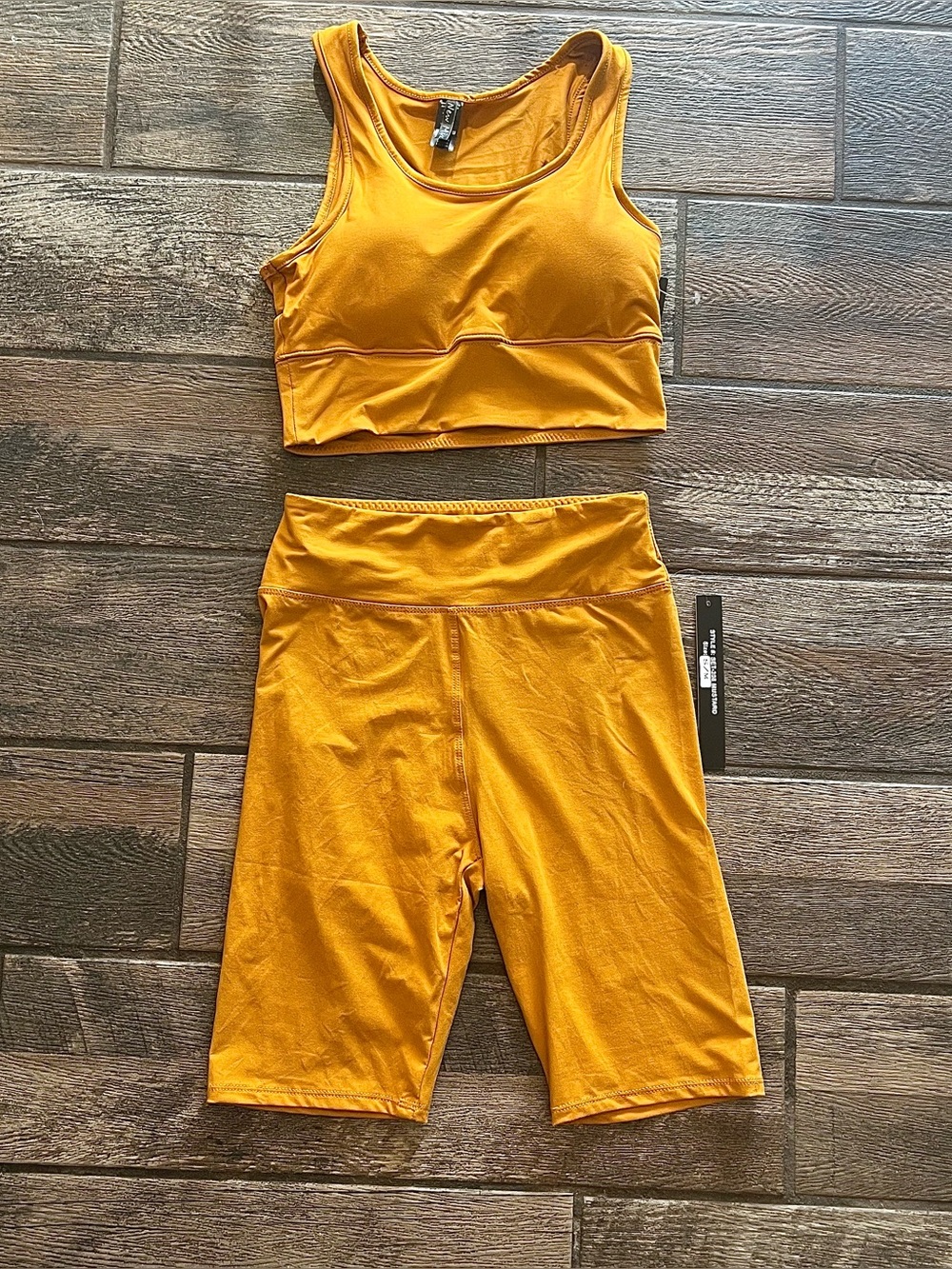 New Mix Athletic set bike shorts padded bra S/M